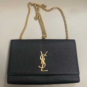 Authentic Kate Medium YSL Grain de Poudre Shoulder Bag